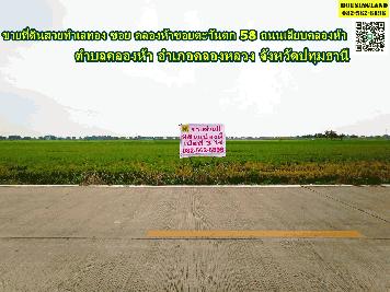 ขายที่ดินทำเลทอง ซอยคลองห้าซอยตะวันตก 58 ถนนเลียบคลองห้า ตำบลคลองห้า อำเภอคลองหลวง จังหวัดปทุมธานี 